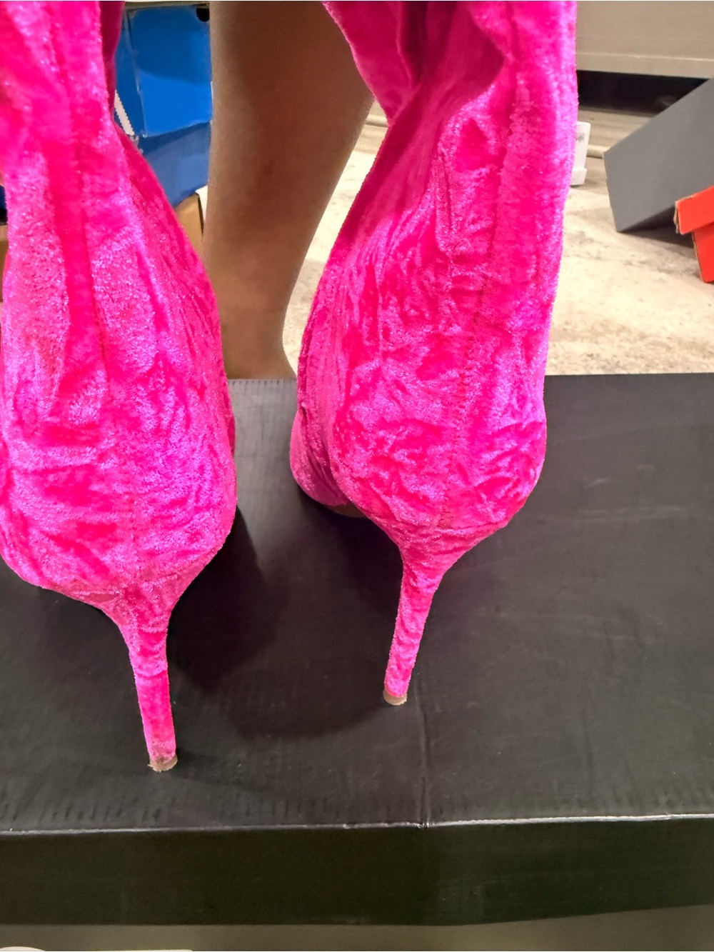 INC International Concepts Hot Pink Velvet Stiletto Boots